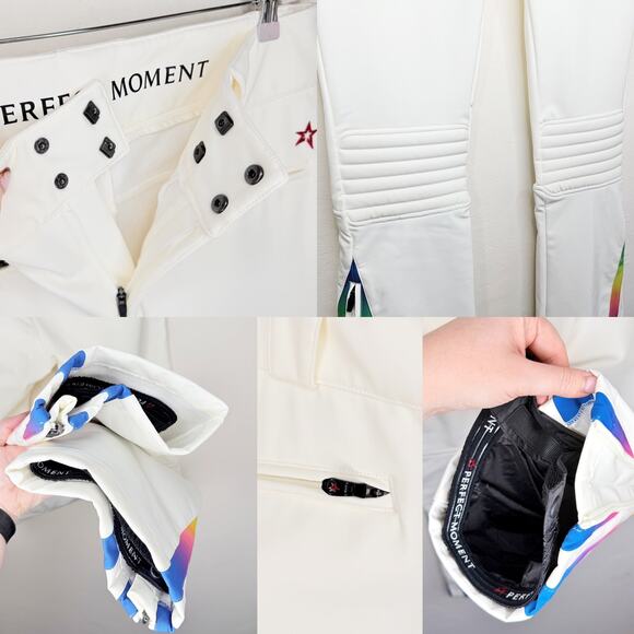 NWOT Perfect Moment Chevron Flare Aurora Gradient Rainbow High Waist Snow Pants - Picture 13 of 15